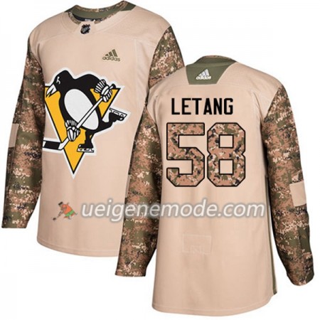 Herren Eishockey Pittsburgh Penguins Trikot Kris Letang 58 Adidas 2017-2018 Camo Veterans Day Practice Authentic